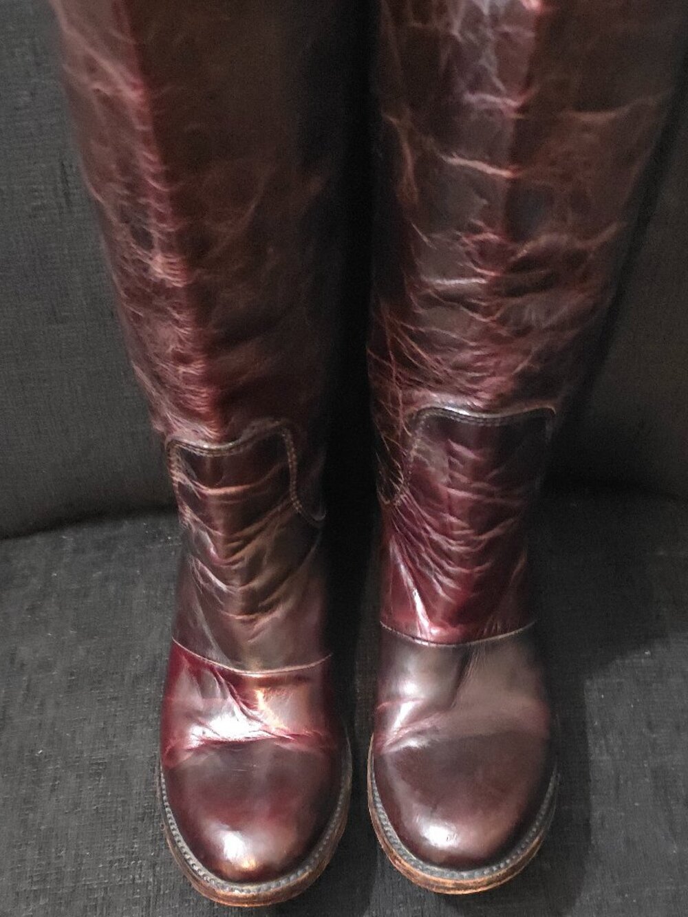Freebird by Steven FB-Breck Cherry Leather Zipper Boots - Woman's Size 9 - Picture 5 of 12